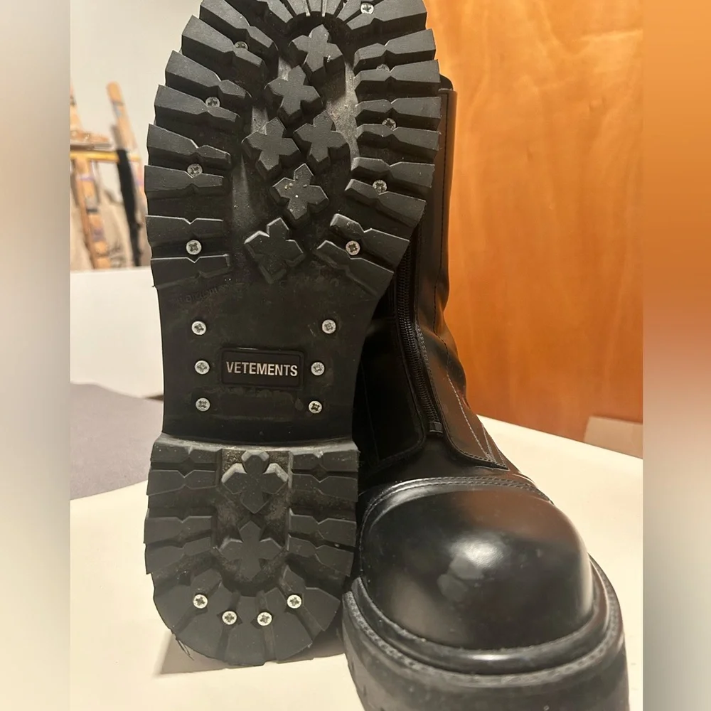 RARE Vetements Combat Boots Size 13 steel toe heavy duty - Picture 8 of 10